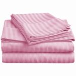 Baby Pink Satin Pure Cotton King Size Bedsheet with 2 Pillow Covers