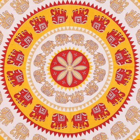 Animal Print yellow circle Jaipuri Bedsheets.jpg