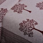 Dark Red Multi Tree Print Super Fine Cotton Double Bed Sheet with 2 Pillow Cover Set