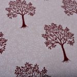 Dark Red Multi Tree Print Super Fine Cotton Double Bed Sheet with 2 Pillow Cover Set