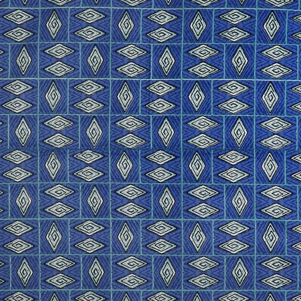 Geometric Blue colour Cotton Double Bedsheet Closeup