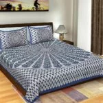 Blue Mandala Tapestry King Size Pure Cotton Double Bedsheet