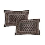 Brown Dabu Motif Print Diwan Size Bedsheet with 2 Pillow Covers