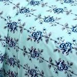 Ethnic Jaipuri Blue Flower Print Sky Color Double Bed Sheet