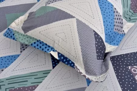 Rosee Triangle Shape Blue Color Double Bed sheet Pillow