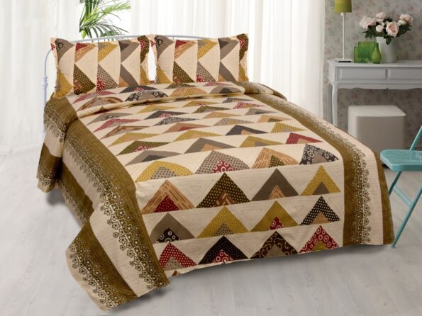 Rosee Triangle Shape Brown Color Double Bed sheet