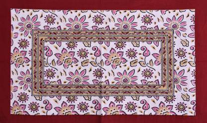 Traditional Sanganeri Print Pink Floral Design King Size Double Bed Sheet Pillow Cover