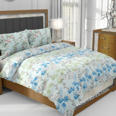 Beautiful Blue Aroma Floral Jumbo Size Bedsheet