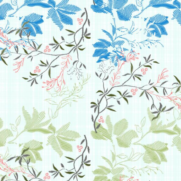 Beautiful Blue Aroma Floral King Size Bedsheet Closeup