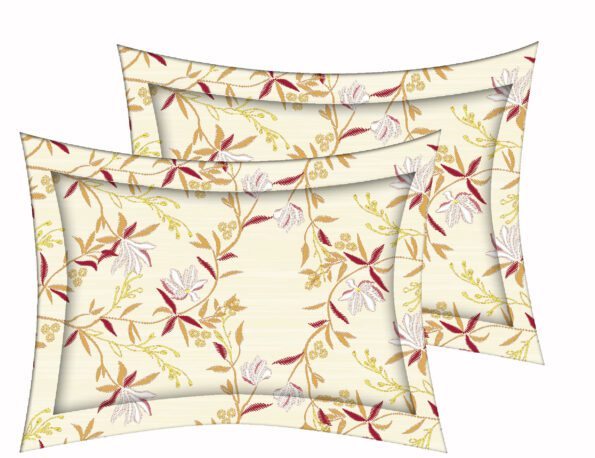 Beautiful Brown Aroma Floral King Size Bedsheet Pillow