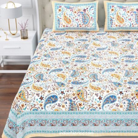 Beautiful Brown Paisley Floral Jumbo Size Bedsheet