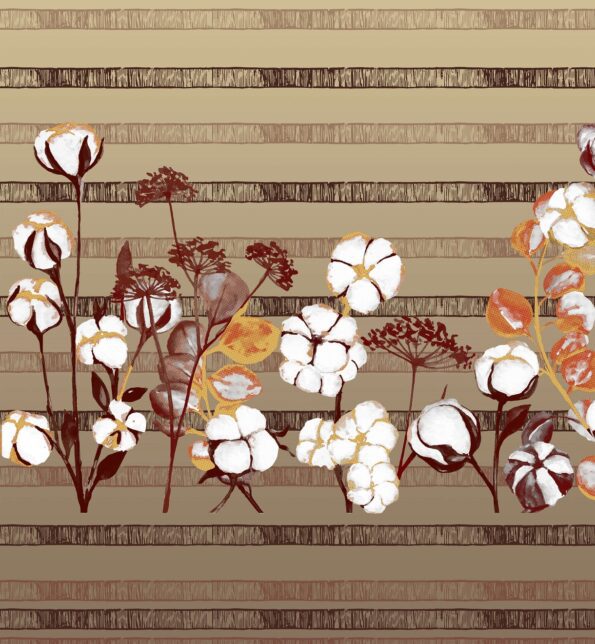 Brown Floral Charm King Size Bedsheet Closeup