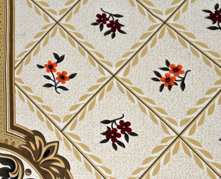 Brown Floral Print Double Bedsheet Closeup