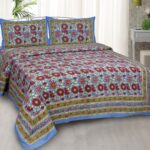 Ethnic Jaipuri Sun Flowery Print Double Bed Sheet