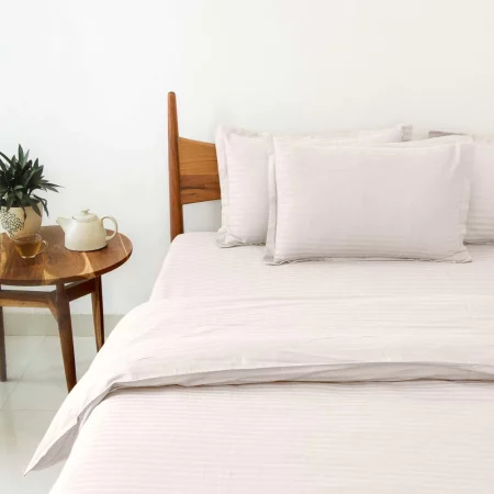 Solid White Satin Pure Cotton King Size Bedsheet