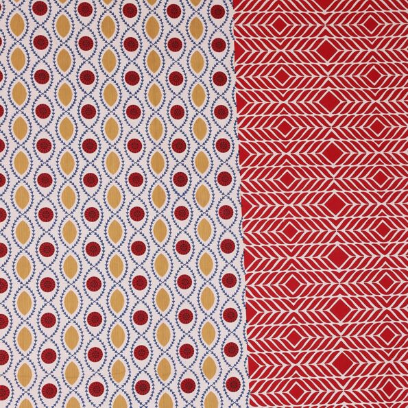 Traditional Sanganeri Block Print Geometric Shape King Size Pure Cotton Bedsheets Closeup
