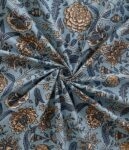 Beautiful Blue Base Floral King Size Bedsheet with Two Pillow Covers (108×108)