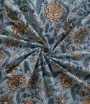 Beautiful Blue Base Floral King Size Bedsheet with Two Pillow Covers (108×108)