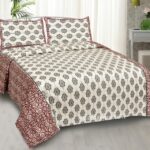 Beautiful Cream Base King Size Bedsheet with Two Pillow Covers