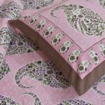 Beautiful Pink Base Seashell Print Double Bedsheet with 2 Pillow Covers