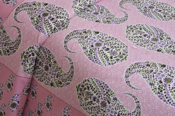 Beautiful Pink Base Seashell Print King Size Double Bedsheet Side view