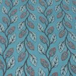 Sky Blue Color Leaf Pattern Double Bedsheet with Two Pillow Covers