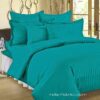 Aqua Turquoise Satin Pure Cotton King Size Bedsheet with 2 Pillow Covers