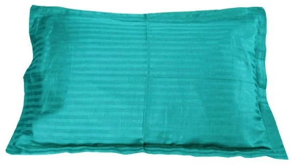 Aqua Turquoise Satin Pure Cotton King Size Bedsheet Pillow Covers
