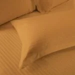 Mustard Gold Satin Pure Cotton King Size Bedsheet with 2 Pillow Covers