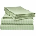 Pista Green Satin Pure Cotton King Size Bedsheet with 2 Pillow Covers