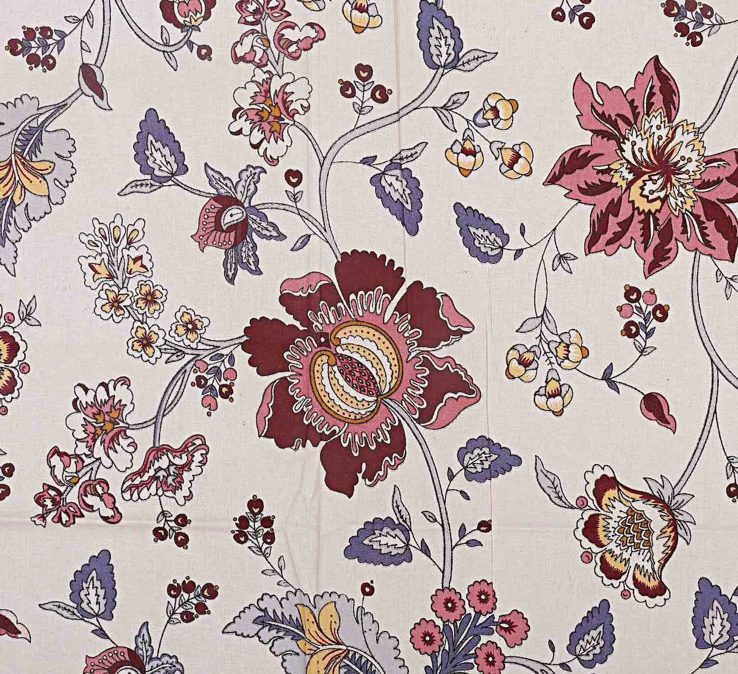 Reddish Floral Pattern King Size Bedsheet Close View Reddish Floral Pattern King Size Bedsheet Close View