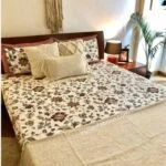 Reddish Floral Pattern King Size Bedsheet with Two Pillow Cover