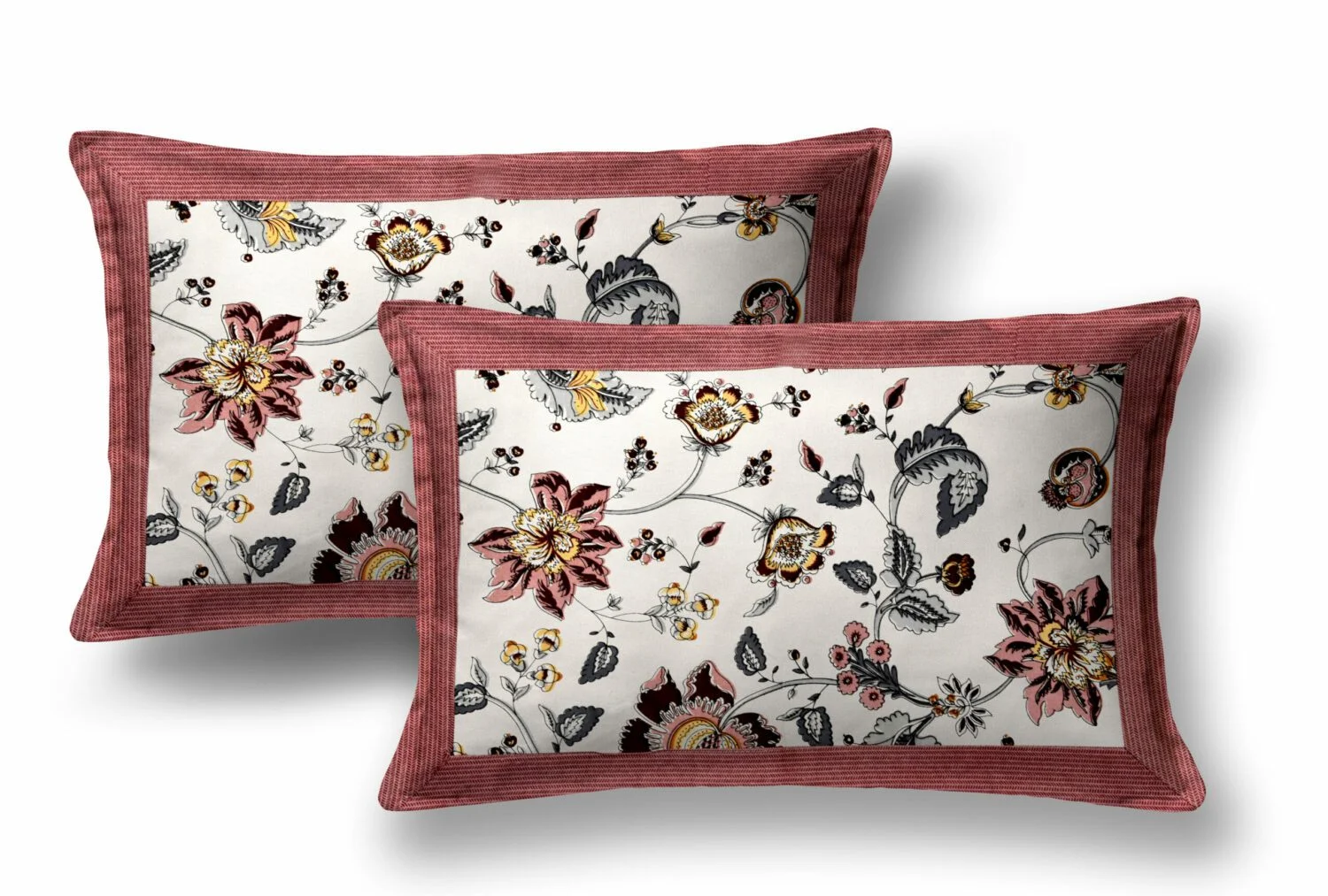 Reddish Floral Pattern King Size Bedsheet with Two Pillow Cover Reddish Floral Pattern King Size Bedsheet with Two Pillow Cover