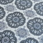 Blue Flowery with Circle Design Super Fine King Size Bed Sheet