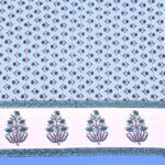 Beautiful Blue Base Floral Print Double Bedsheet