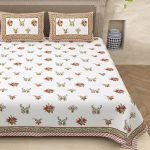 Beautiful Floral Print Double Bedsheets with 2 Pillow Covers Set
