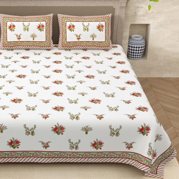 Beautiful Floral Print Double Bedsheets