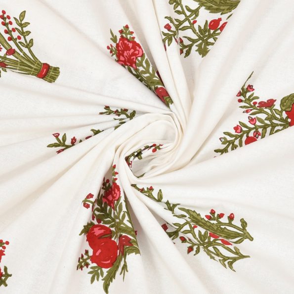 Beautiful Floral Print Double Bedsheets Closeup