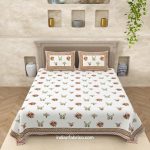 Beautiful Floral Print Double Bedsheets with 2 Pillow Covers Set