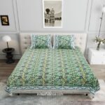 Awesome Mausam Grey Flower Print Pure Cotton Double Bedsheet