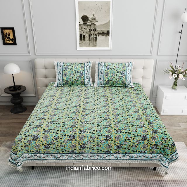 Awesome Mausam Grey Flower Print Pure Cotton Double Bedsheet Awesome Mausam Grey Flower Print Pure Cotton Double Bedsheet