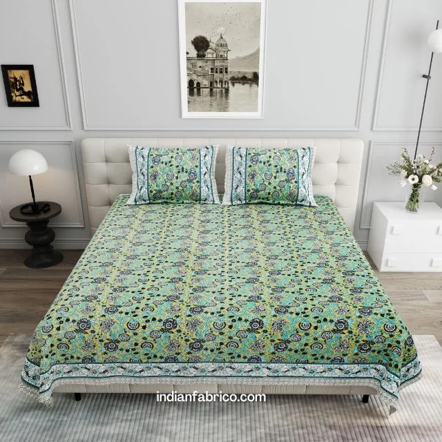 Awesome Mausam Grey Flower Print Pure Cotton Double Bedsheet Awesome Mausam Grey Flower Print Pure Cotton Double Bedsheet