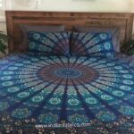 Blue Mandala Tapestry Double Bedsheet with 2 Pillow Covers