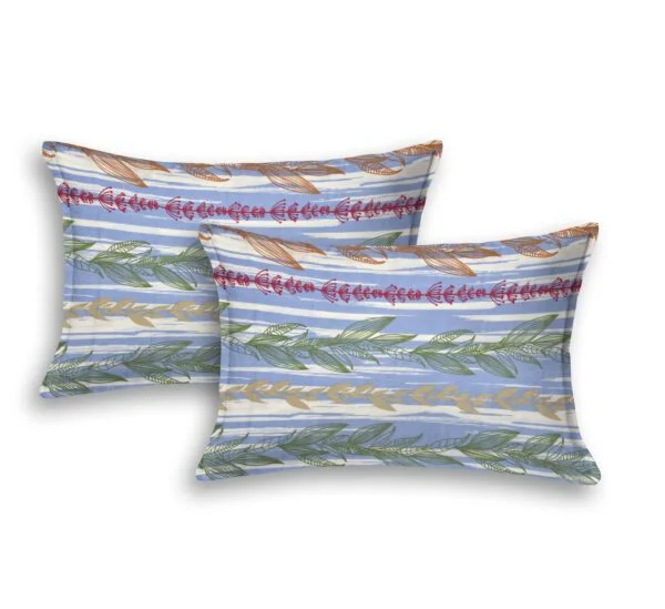 Deep Aquatic Sky Blue King Size BedSheet Pillow Covers