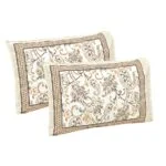 Ethnic Jaipuri Pure Cotton Paisley Floral Brown Border Double Bedsheet