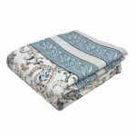 Paisley Floral Grey Border Pure Cotton Double Bed Dohar