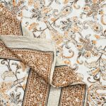 Paisley Floral Brown Border Pure Cotton Double Bed Dohar
