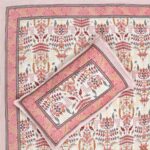 Artistic Modern Pink Cream Jaipuri Print Single Bedsheet