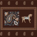 Chocolate Brown Discharge Horse Rajwada Printing King Size Bedsheet