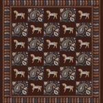 Chocolate Brown Discharge Horse Rajwada Printing King Size Bedsheet